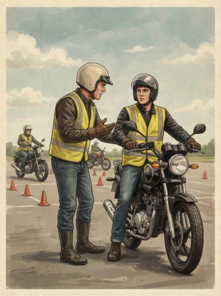 Image of an instructor talking to a trainee on a CBT course
